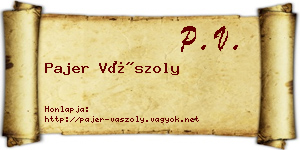 Pajer Vászoly névjegykártya